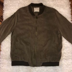 Olive green bomber jacket